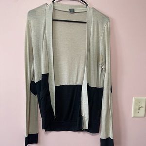 Gray and white cardigan